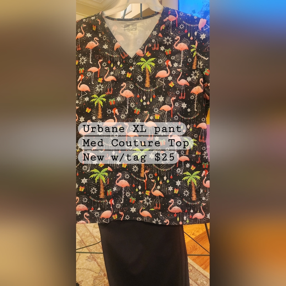 SCRUBS Top 2x New w/ tags & black pants